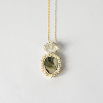 Polychrome Jasper Apophyllite Crystal Necklace