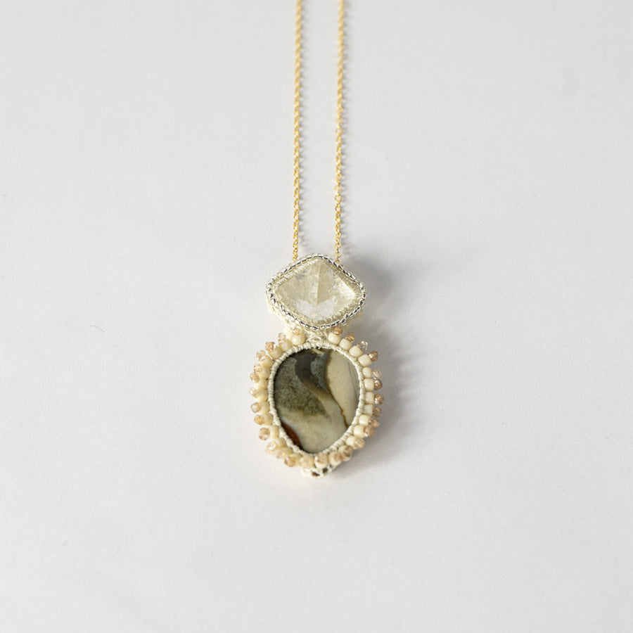 Polychrome Jasper Apophyllite Crystal Necklace
