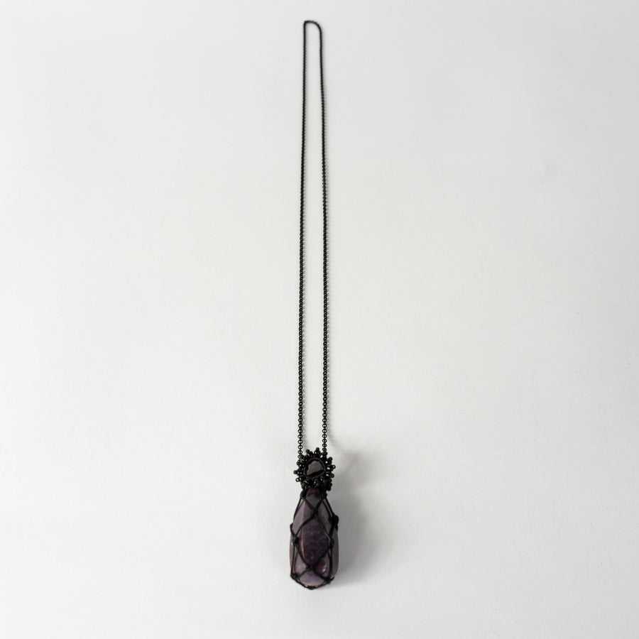 Star Sapphire Tallon with Rose Cut Garnet Necklace
