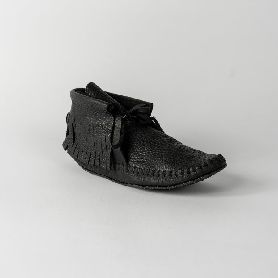 Jamie Gentry Moccasins-Fringe-Black