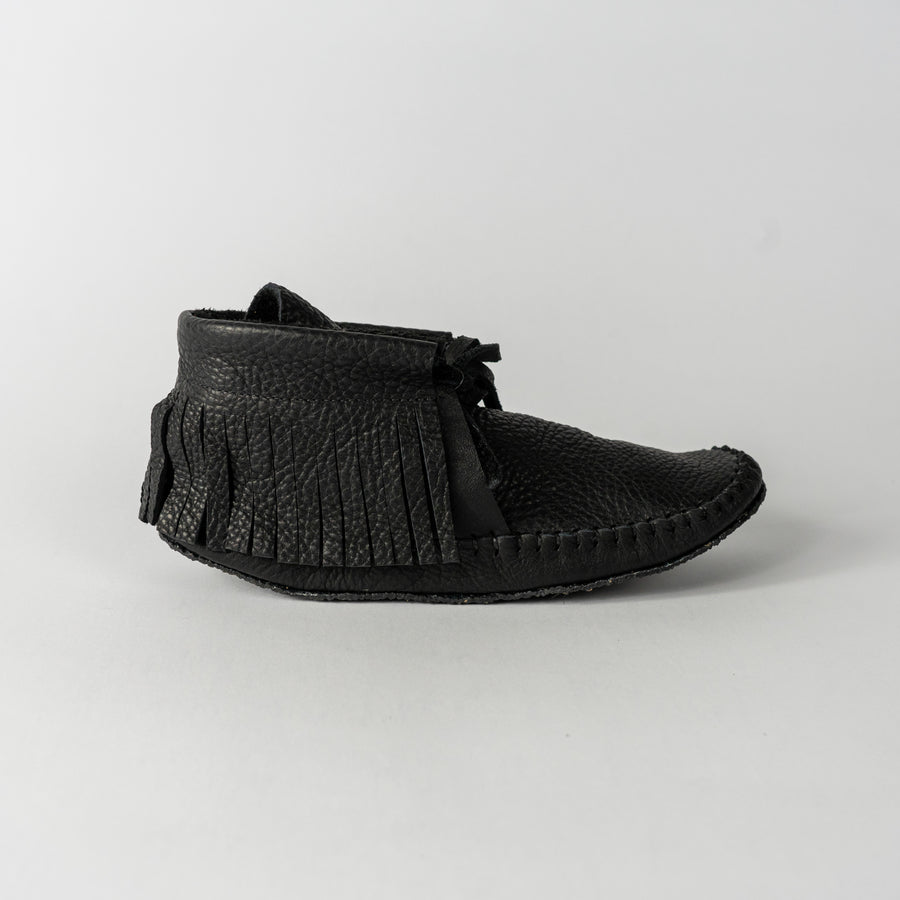 Jamie Gentry Moccasins-Fringe-Black