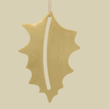 Christmas Ornament - Holly Brass